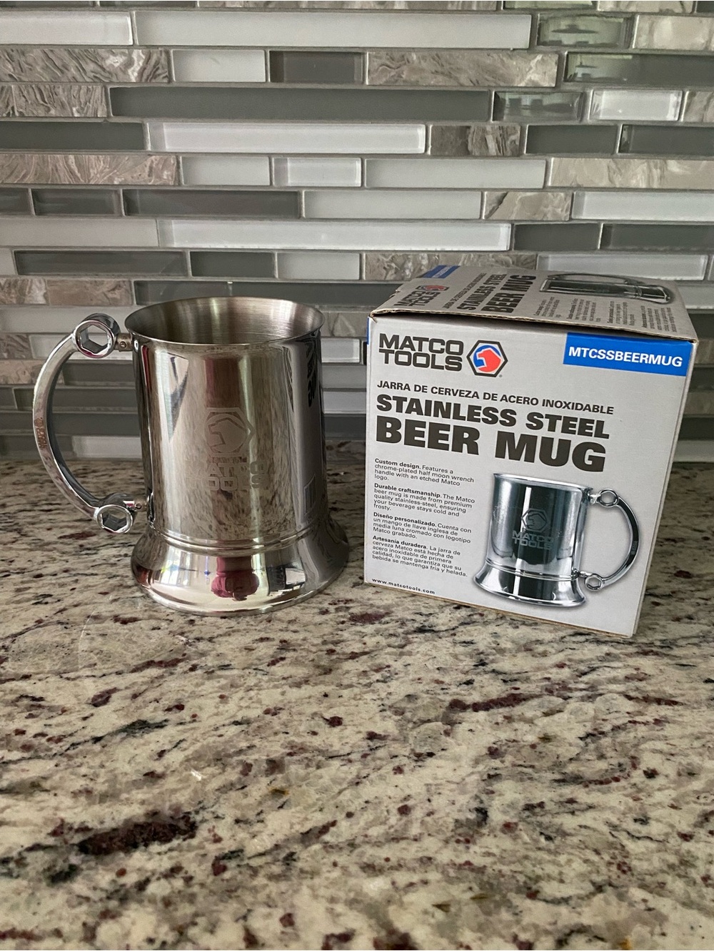 Matco tools beer mug stainless steel promo rare man cave garage collectibles